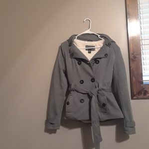 Grey, fleece pea coat